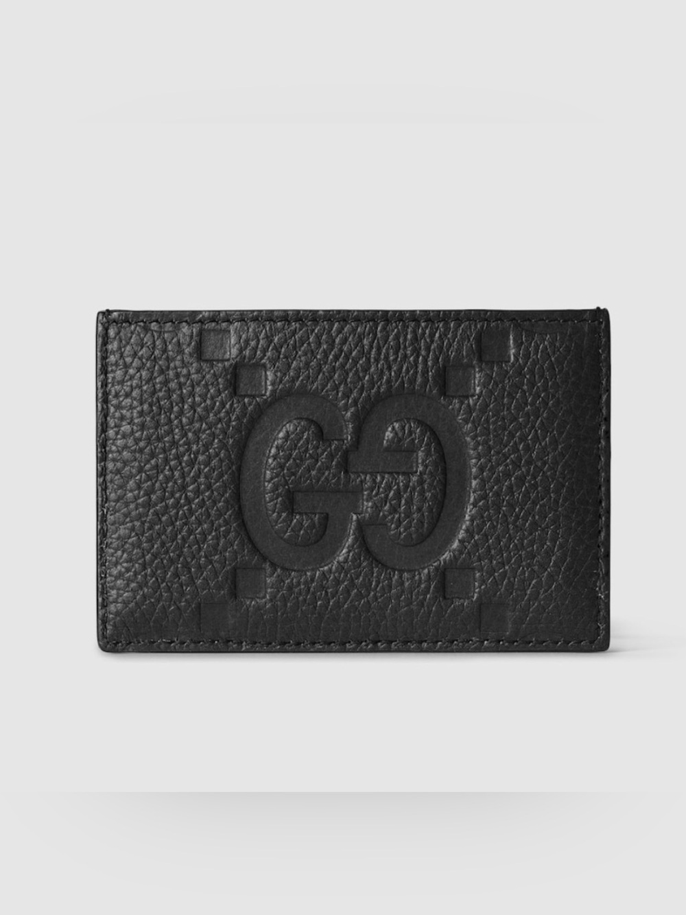 Gucci new nwt gg jumbo card case Black Embossed GG Leather Card Case